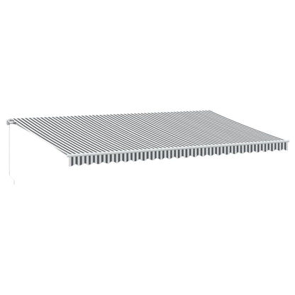 vidaXL Manual Retractable Awning Anthracite&White 600x350 cm