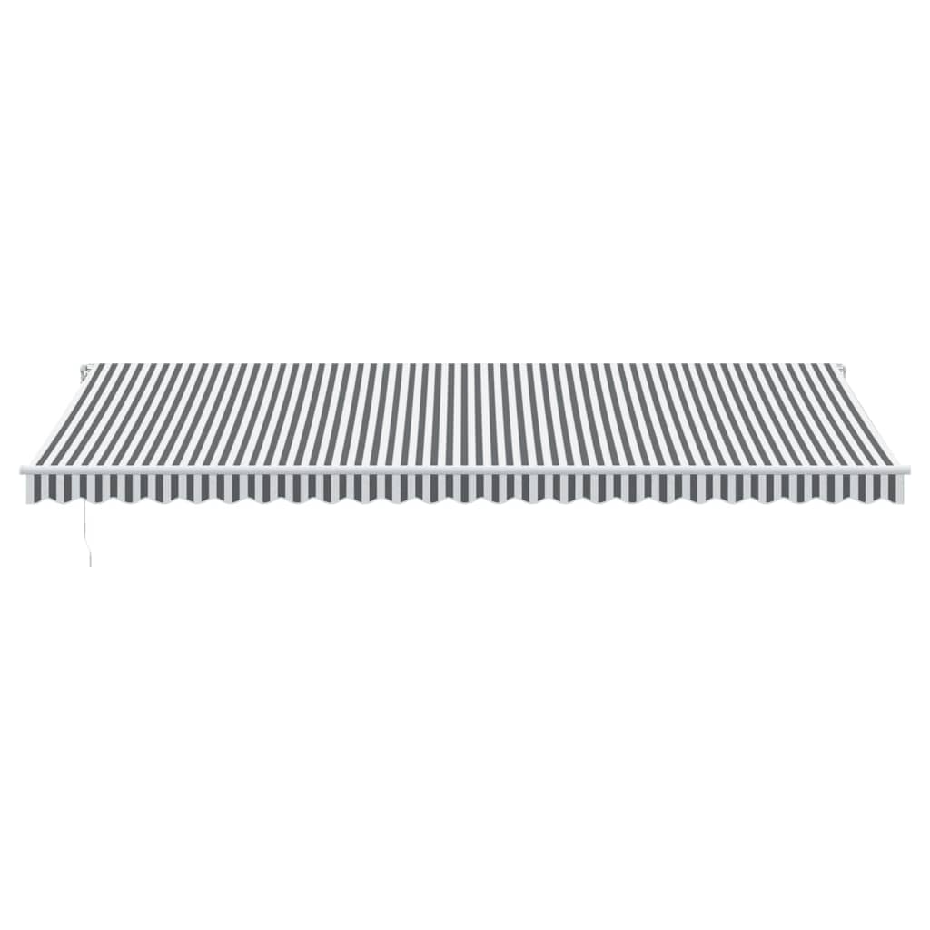 vidaXL Manual Retractable Awning Anthracite&White 600x350 cm