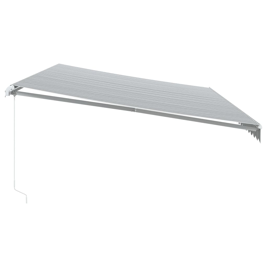 vidaXL Manual Retractable Awning Anthracite&White 600x350 cm