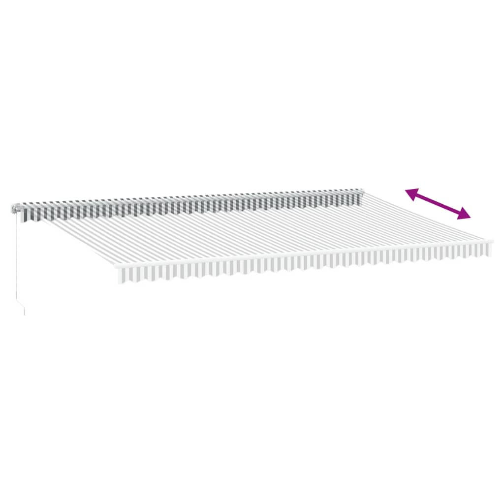 vidaXL Manual Retractable Awning Anthracite&White 600x350 cm