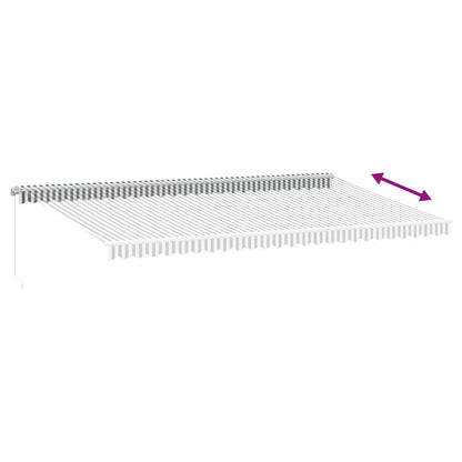 vidaXL Manual Retractable Awning Anthracite&White 600x350 cm