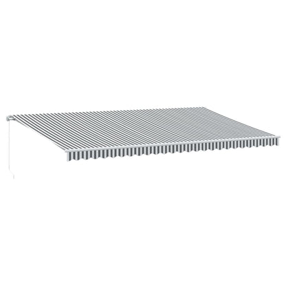 vidaXL Manual Retractable Awning with LED Anthracite&White 600x350 cm
