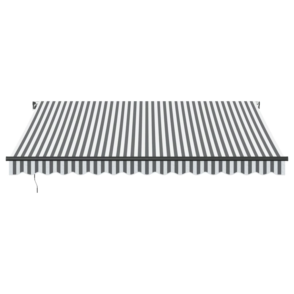 vidaXL Manual Retractable Awning Anthracite and White 400x350 cm