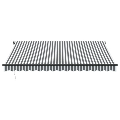 vidaXL Manual Retractable Awning Anthracite and White 400x350 cm