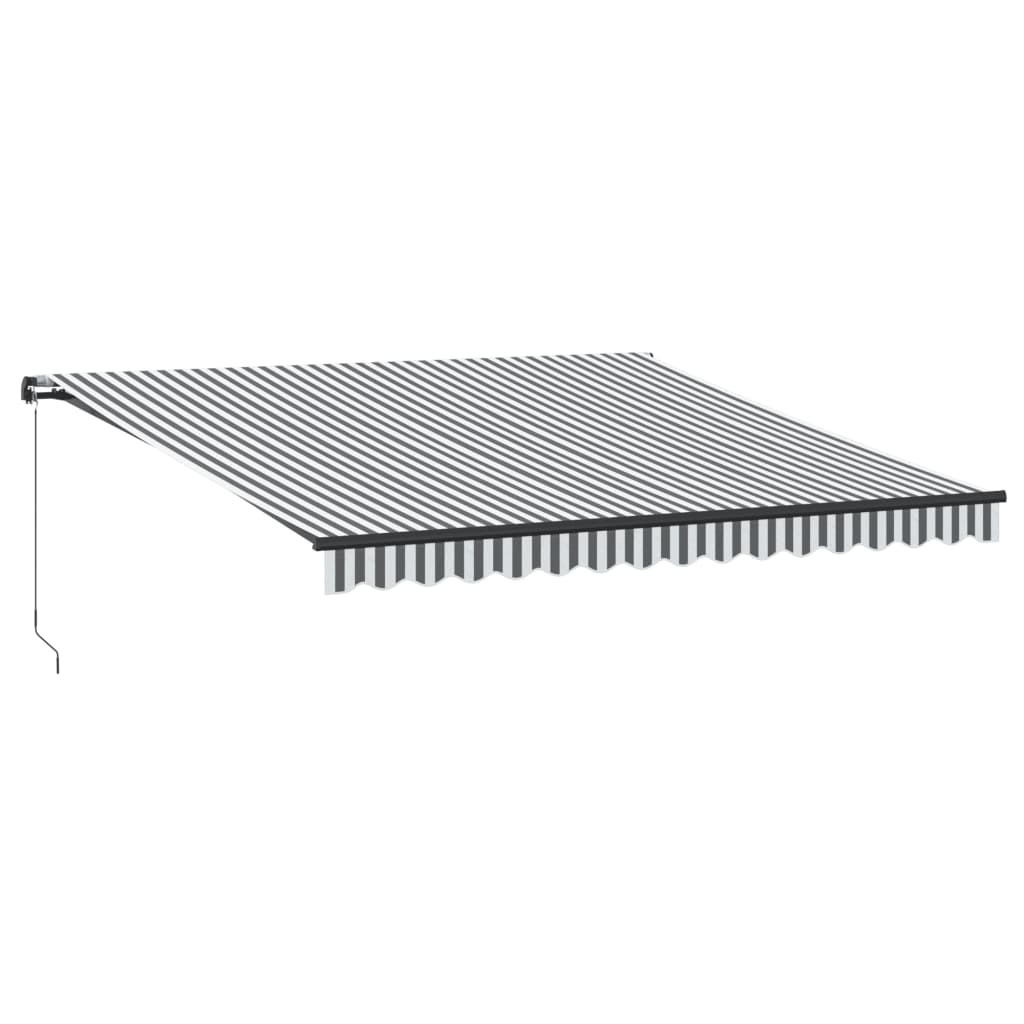 vidaXL Manual Retractable Awning with LEDs Anthracite&White 400x350 cm