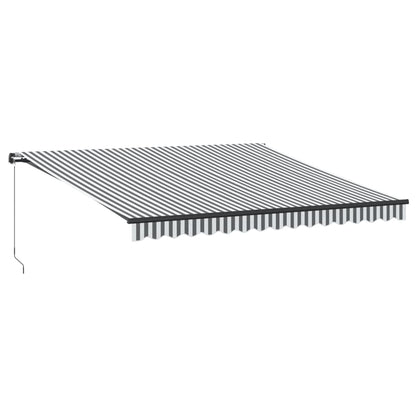 vidaXL Manual Retractable Awning with LEDs Anthracite&White 400x350 cm