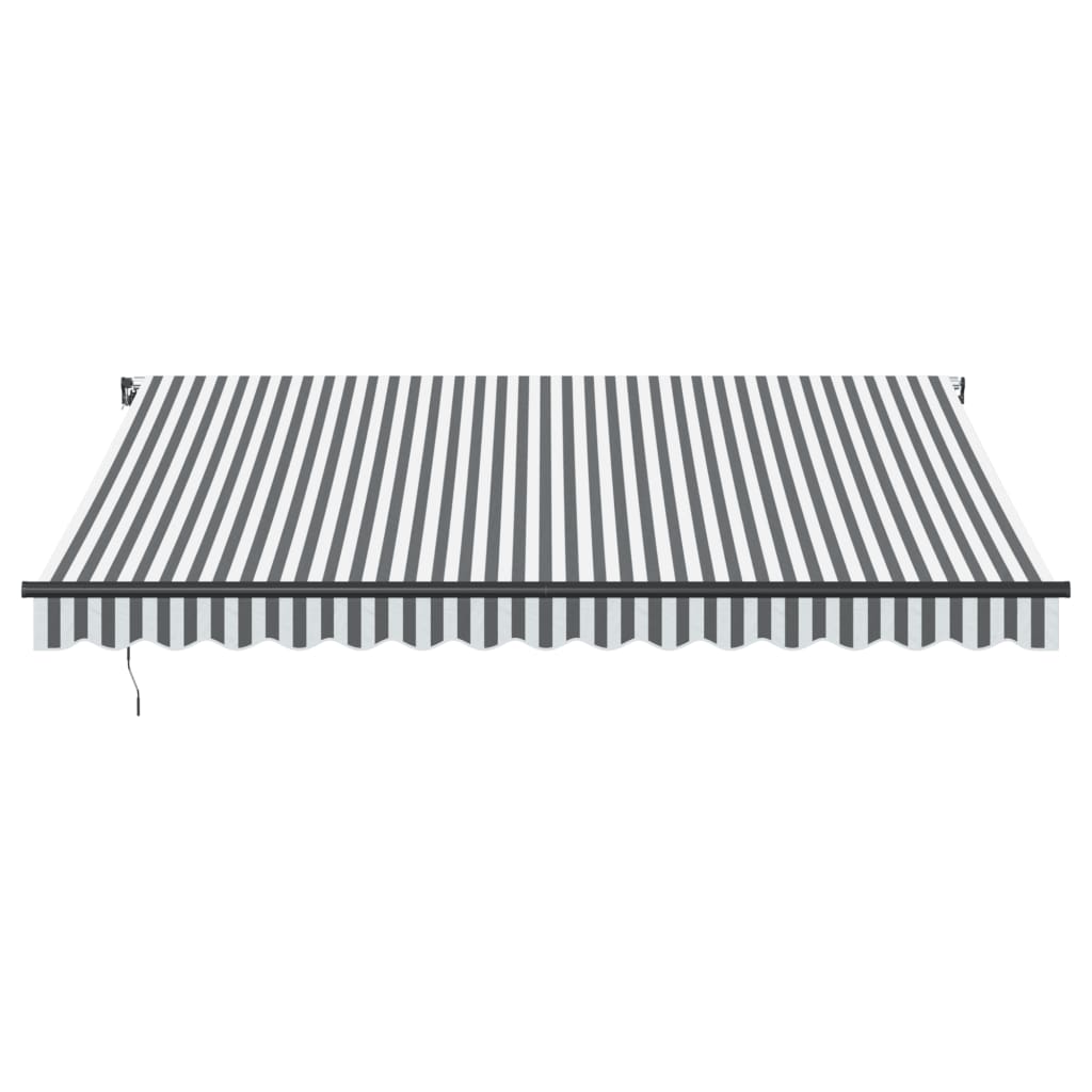 vidaXL Manual Retractable Awning with LEDs Anthracite&White 400x350 cm