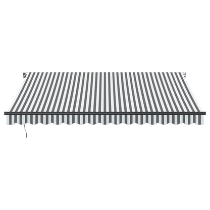 vidaXL Manual Retractable Awning with LEDs Anthracite&White 400x350 cm