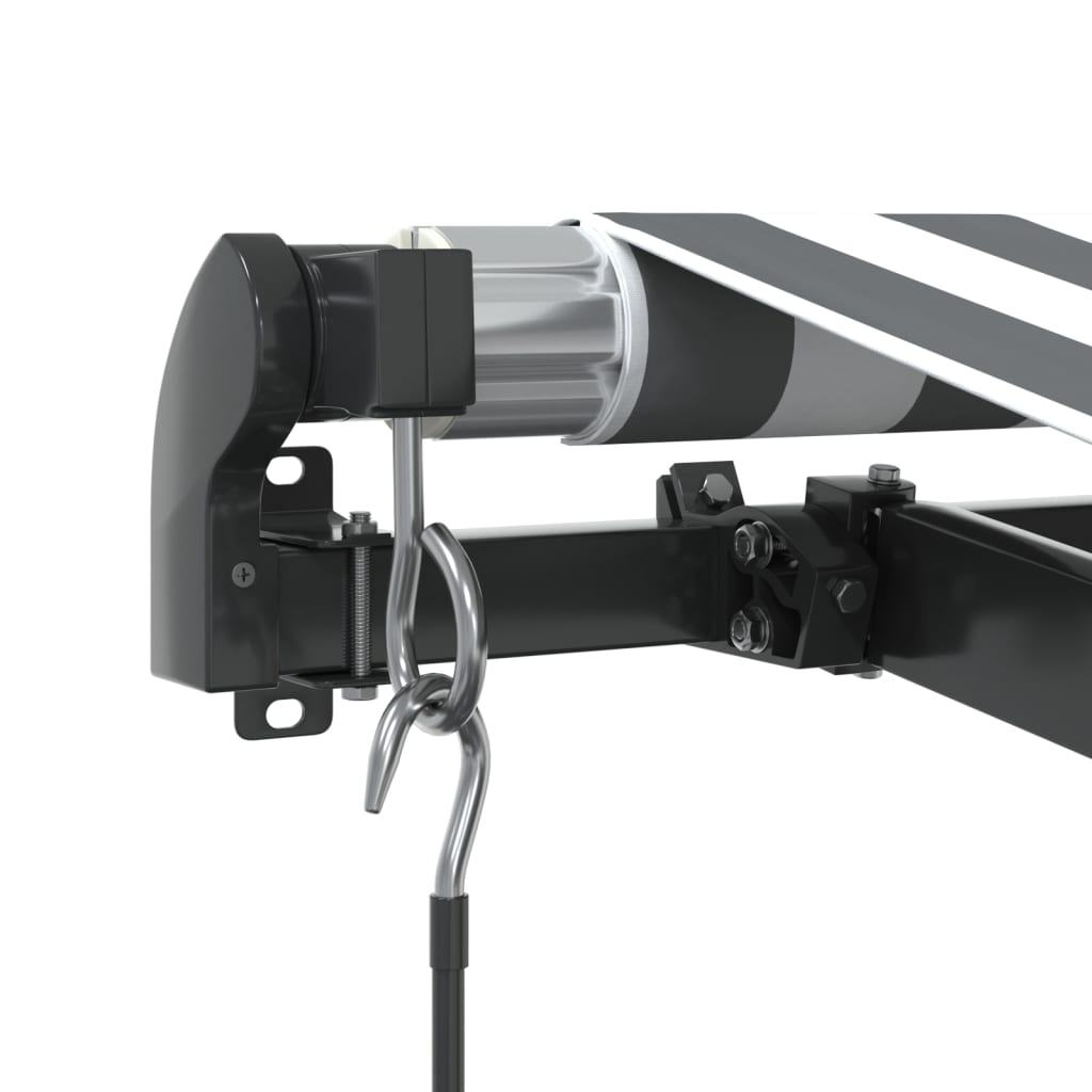 vidaXL Manual Retractable Awning with LEDs Anthracite&White 400x350 cm