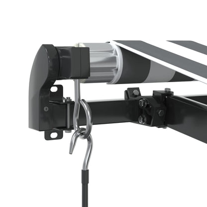 vidaXL Manual Retractable Awning with LEDs Anthracite&White 400x350 cm