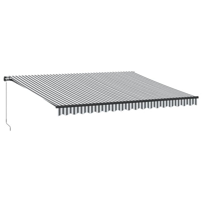 vidaXL Manual Retractable Awning Anthracite and White 450x350 cm