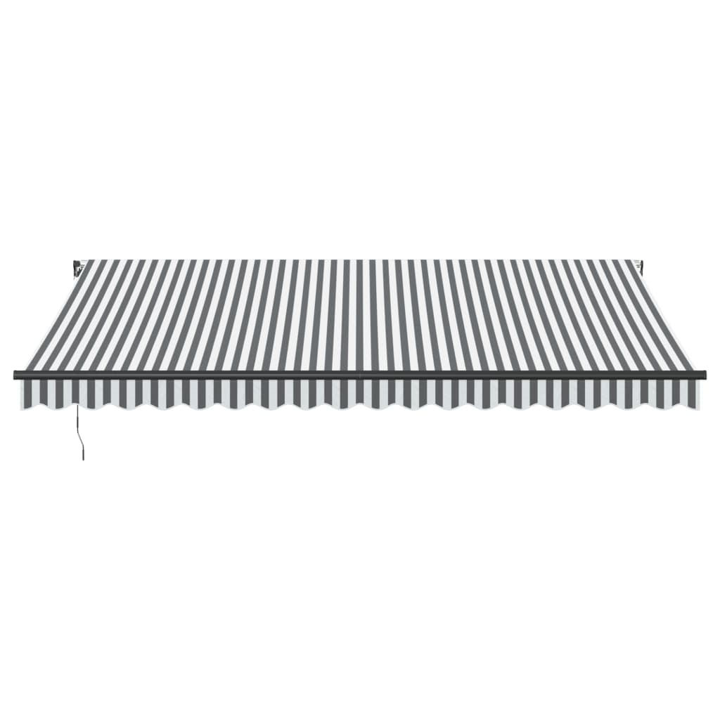 vidaXL Manual Retractable Awning Anthracite and White 450x350 cm
