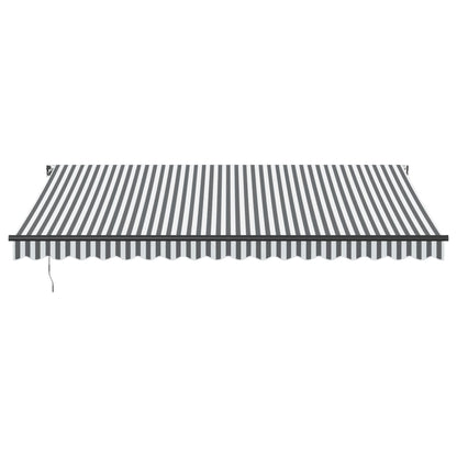 vidaXL Manual Retractable Awning Anthracite and White 450x350 cm