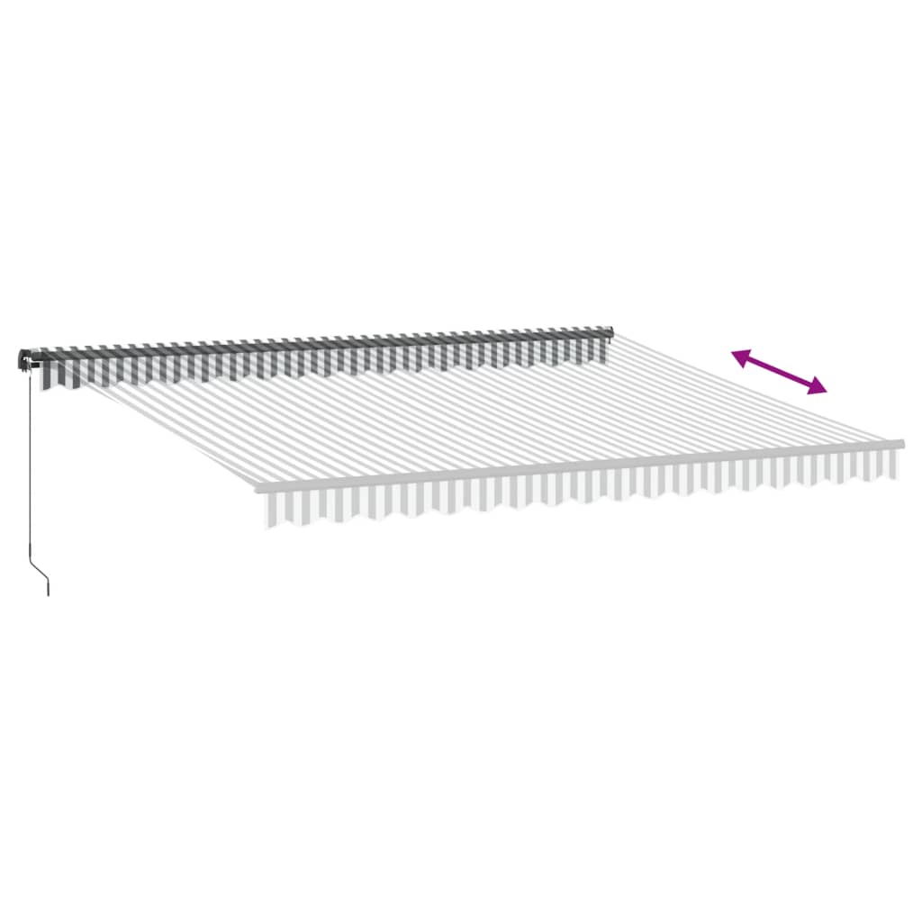 vidaXL Manual Retractable Awning Anthracite and White 450x350 cm