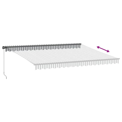 vidaXL Manual Retractable Awning Anthracite and White 450x350 cm