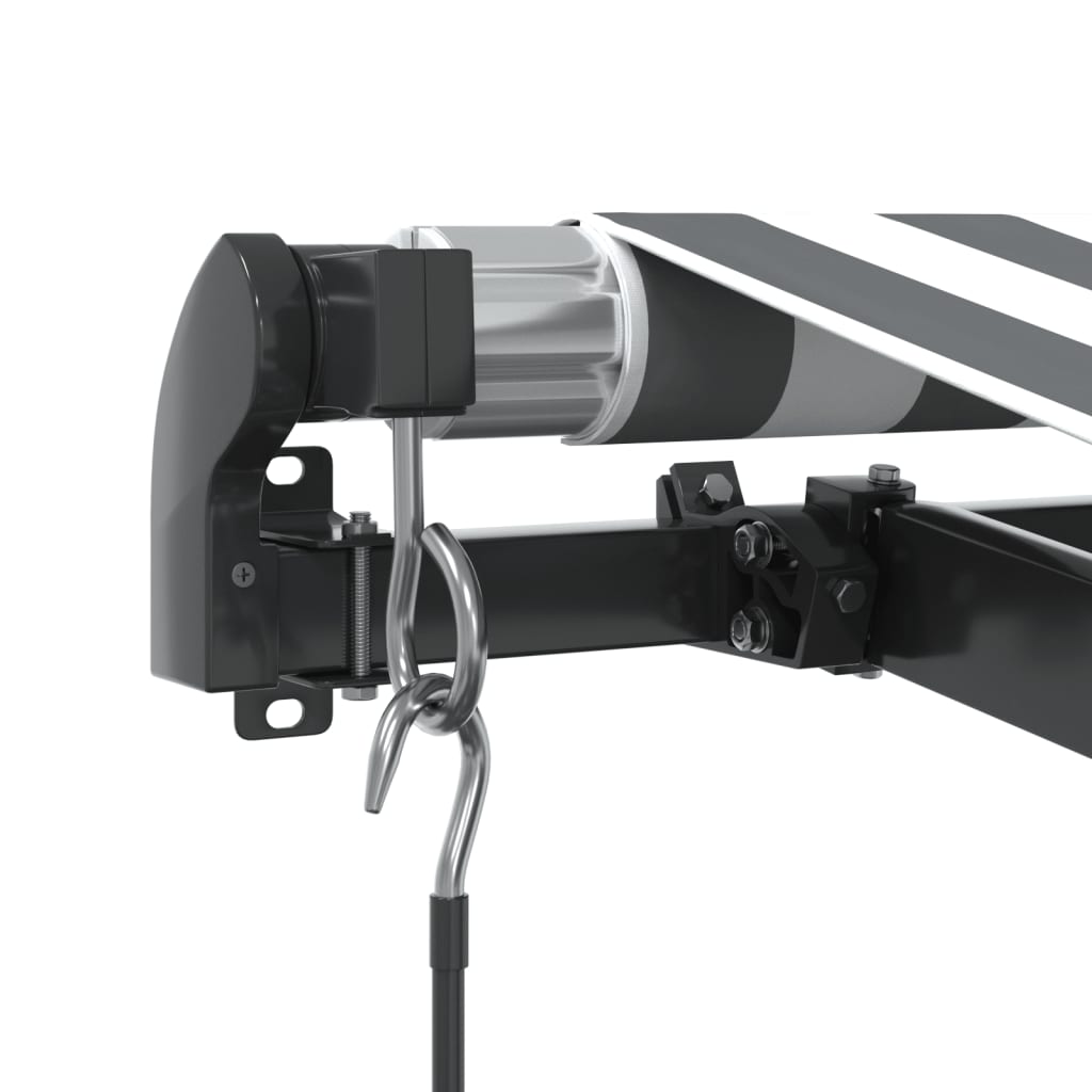 vidaXL Manual Retractable Awning Anthracite and White 450x350 cm
