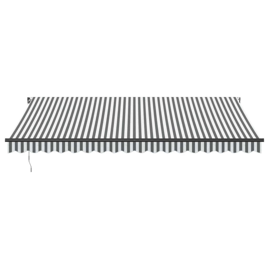 vidaXL Manual Retractable Awning with LEDs Anthracite&White 450x350 cm