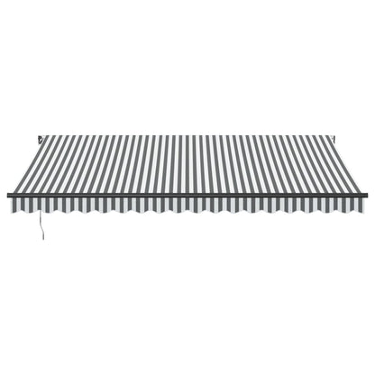 vidaXL Manual Retractable Awning with LEDs Anthracite&White 450x350 cm