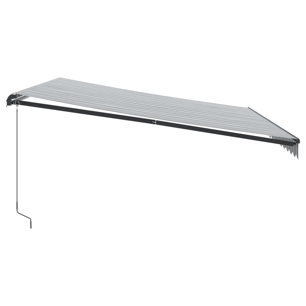 vidaXL Manual Retractable Awning with LEDs Anthracite&White 450x350 cm