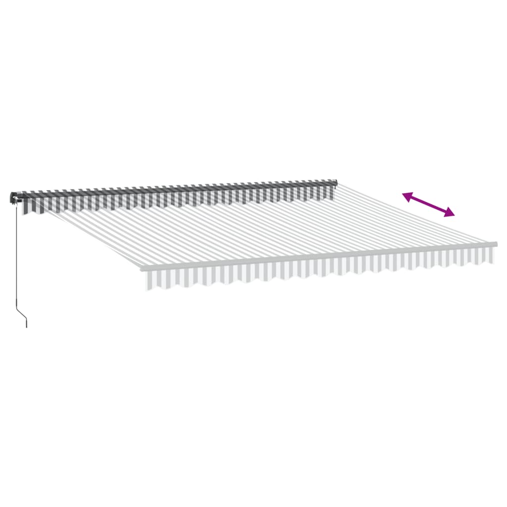 vidaXL Manual Retractable Awning with LEDs Anthracite&White 450x350 cm