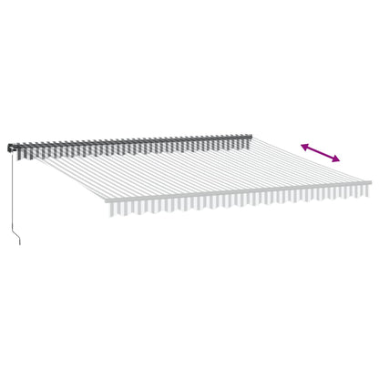 vidaXL Manual Retractable Awning with LEDs Anthracite&White 450x350 cm