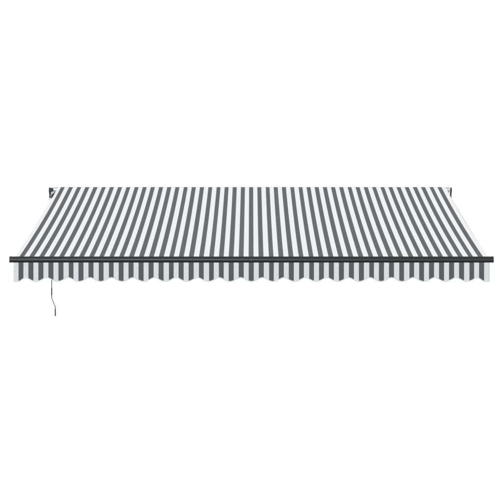 vidaXL Manual Retractable Awning Anthracite and White 500x350 cm