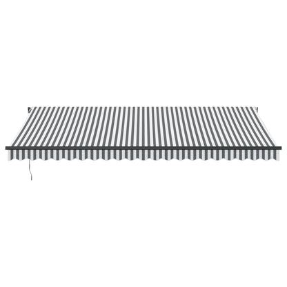 vidaXL Manual Retractable Awning Anthracite and White 500x350 cm