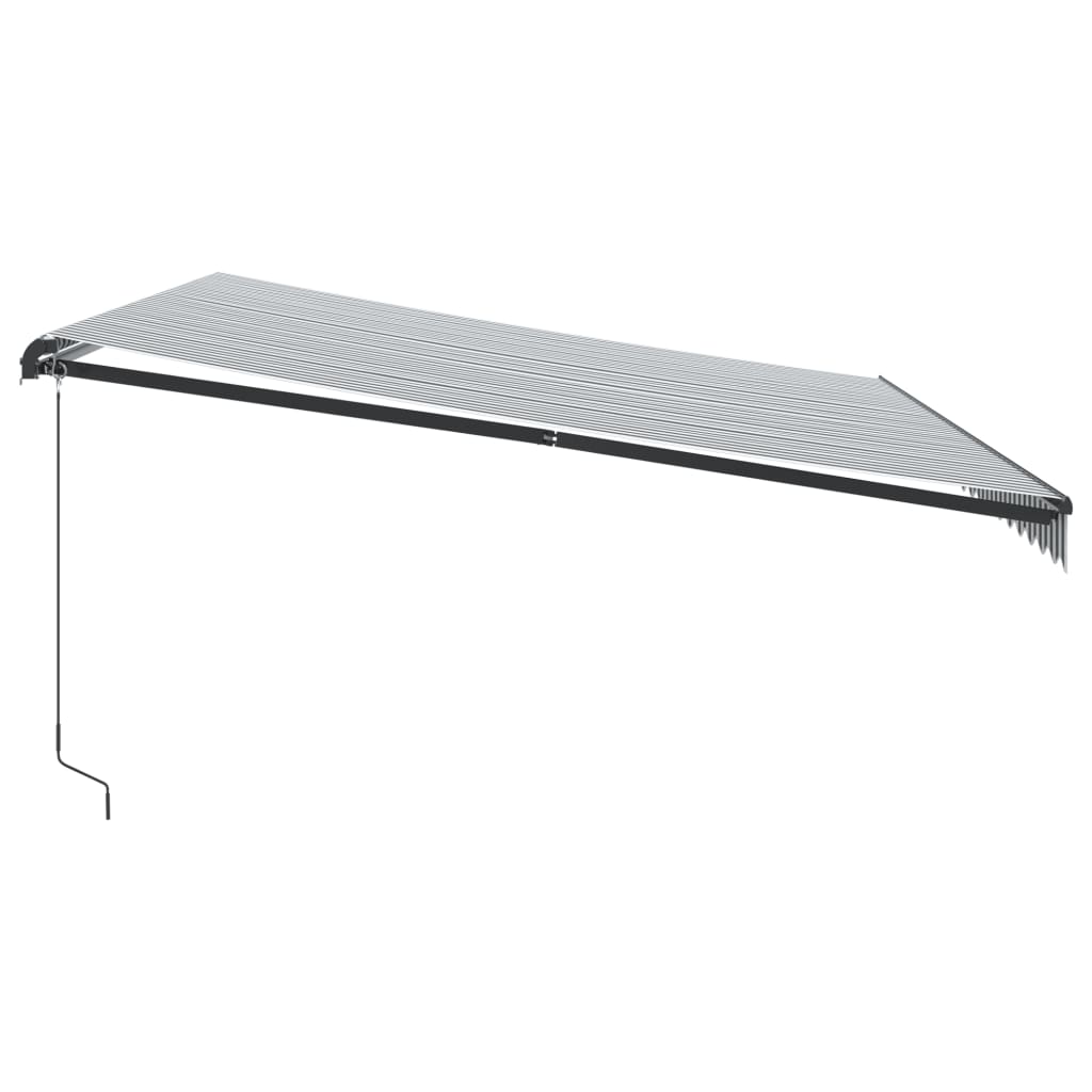 vidaXL Manual Retractable Awning Anthracite and White 500x350 cm