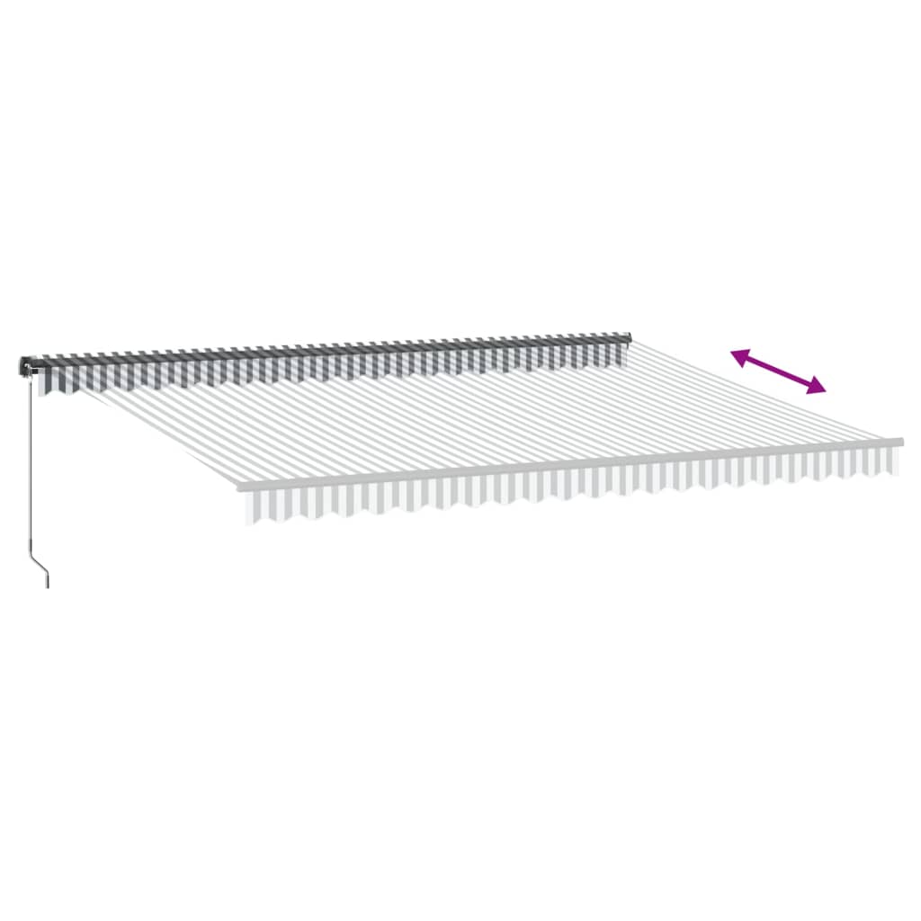 vidaXL Manual Retractable Awning Anthracite and White 500x350 cm