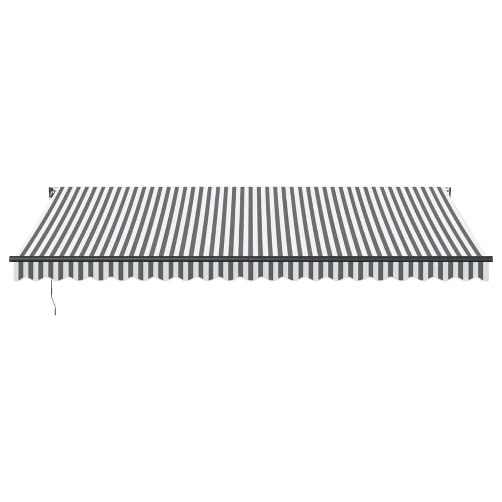 vidaXL Manual Retractable Awning with LEDs Anthracite&White 500x350 cm