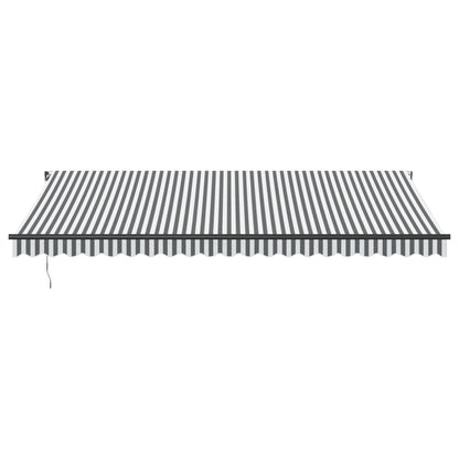vidaXL Manual Retractable Awning with LEDs Anthracite&White 500x350 cm