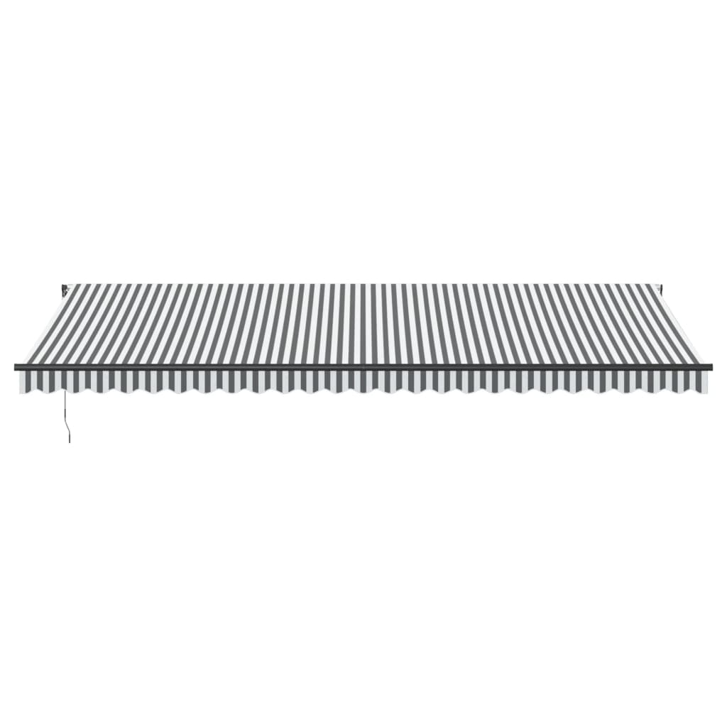vidaXL Manual Retractable Awning with LEDs Anthracite&White 600x350 cm