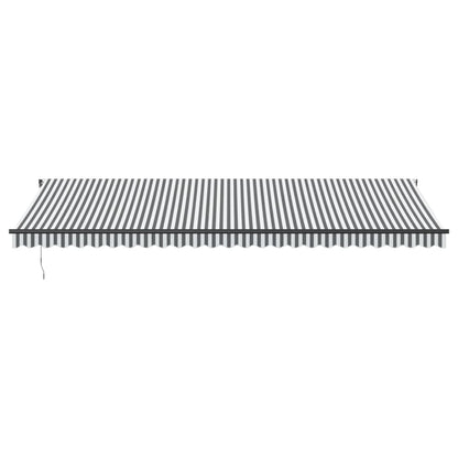 vidaXL Manual Retractable Awning with LEDs Anthracite&White 600x350 cm