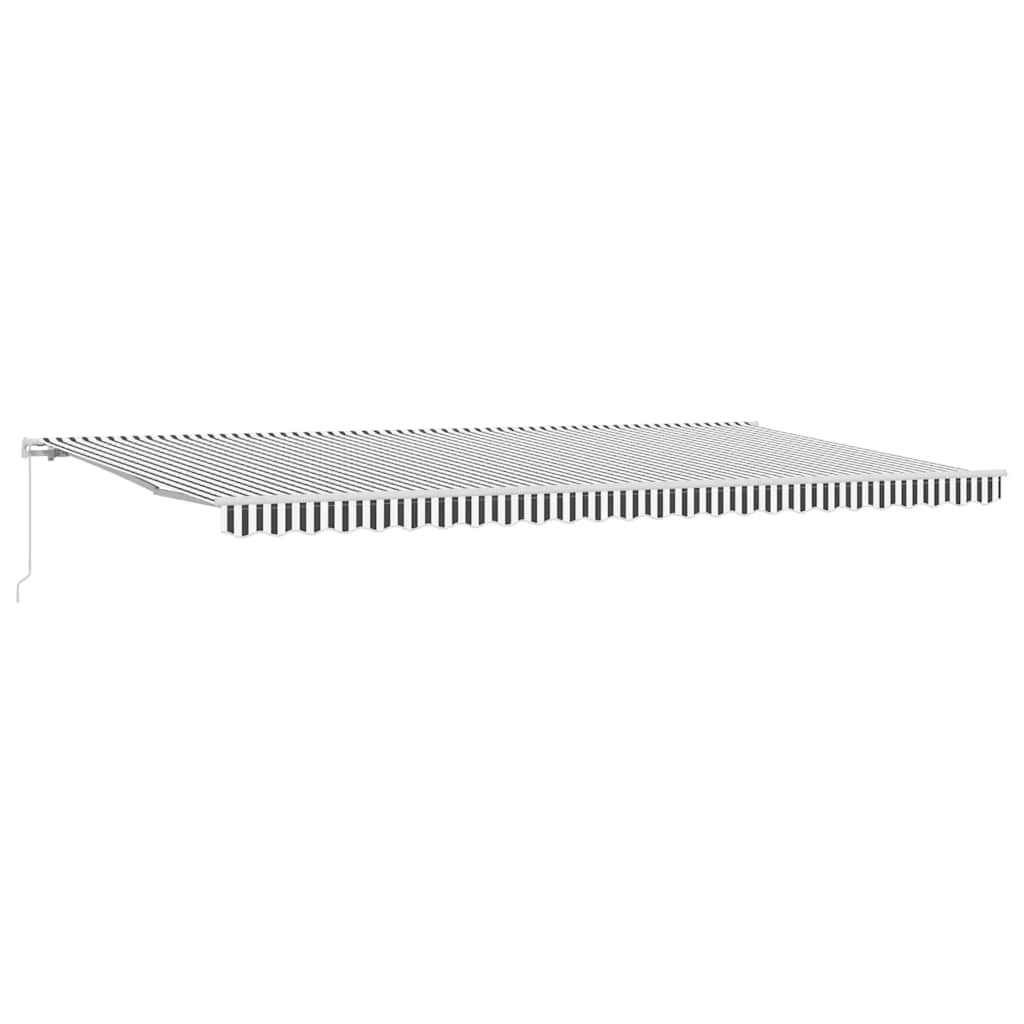 vidaXL Manual Retractable Awning Anthracite&White 600x300 cm