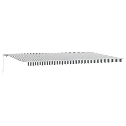 vidaXL Manual Retractable Awning Anthracite&White 600x300 cm