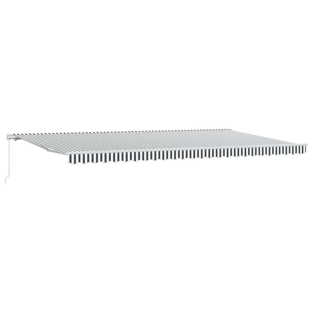 vidaXL Manual Retractable Awning Anthracite&White 500x300 cm