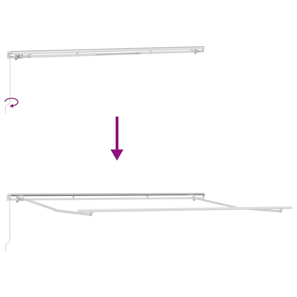 vidaXL Manual Retractable Awning Anthracite&White 500x300 cm