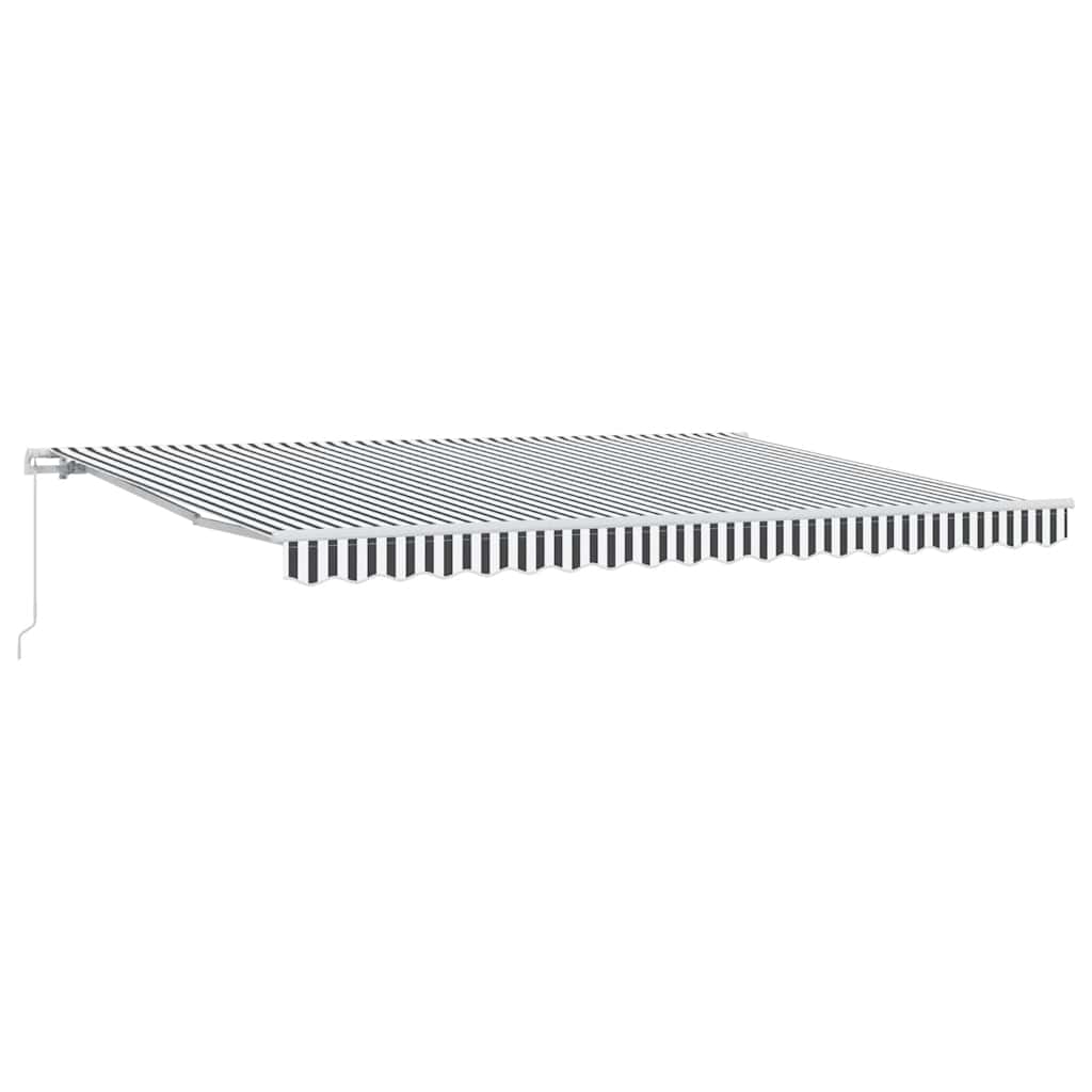 vidaXL Manual Retractable Awning Anthracite&White 450x300 cm
