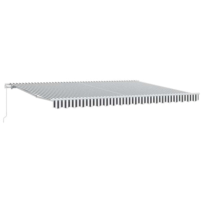 vidaXL Manual Retractable Awning Anthracite&White 450x300 cm