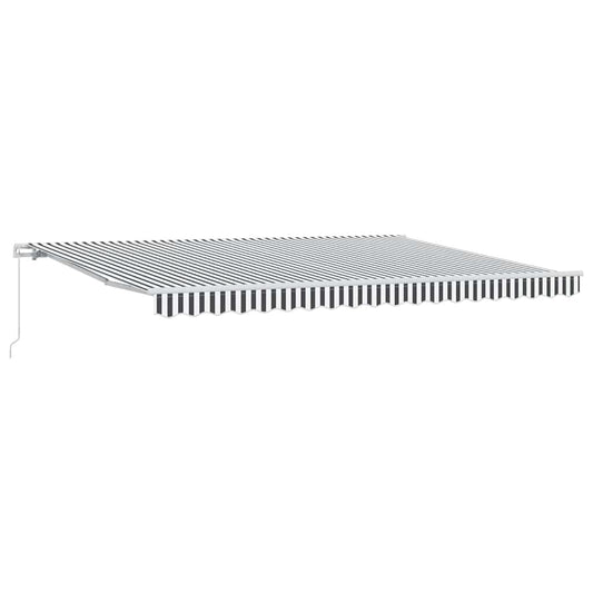 vidaXL Manual Retractable Awning Anthracite&White 450x300 cm