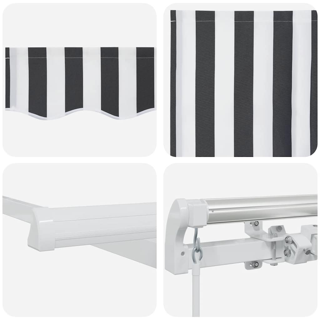 vidaXL Manual Retractable Awning Anthracite&White 450x300 cm