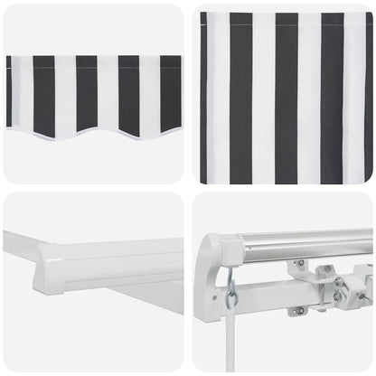 vidaXL Manual Retractable Awning Anthracite&White 450x300 cm