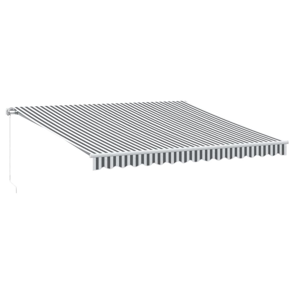 vidaXL Manual Retractable Awning Anthracite&White 400x300 cm
