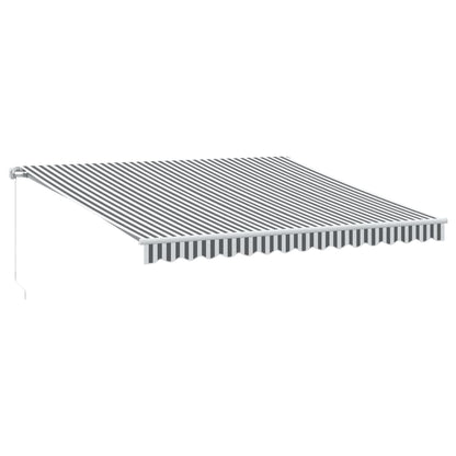 vidaXL Manual Retractable Awning Anthracite&White 400x300 cm