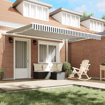 vidaXL Manual Retractable Awning Anthracite&White 400x300 cm