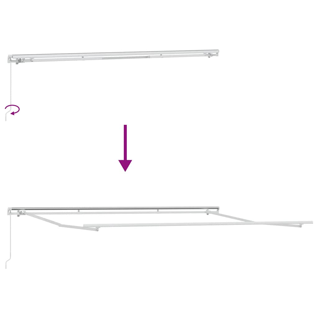 vidaXL Manual Retractable Awning Anthracite&White 400x300 cm