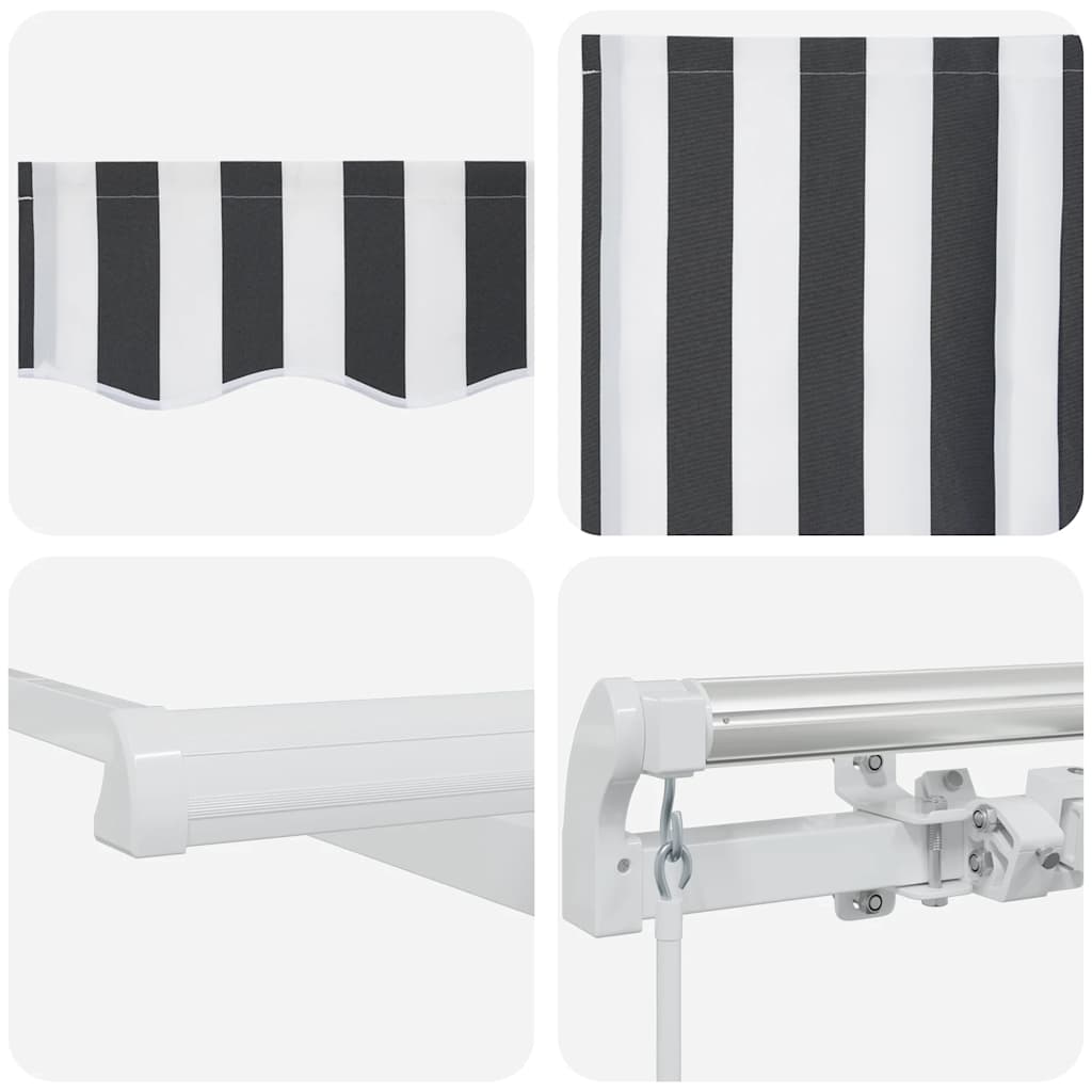 vidaXL Manual Retractable Awning Anthracite&White 400x300 cm