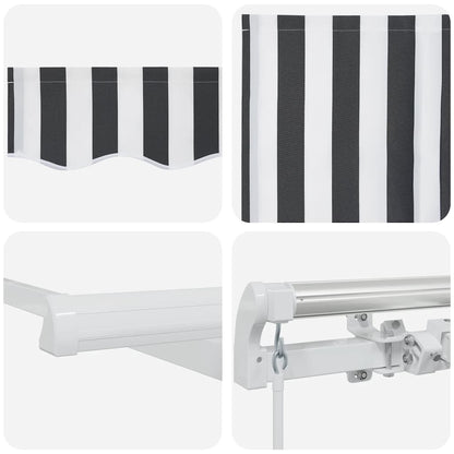 vidaXL Manual Retractable Awning Anthracite&White 400x300 cm