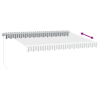 vidaXL Manual Retractable Awning Anthracite&White 350x250 cm