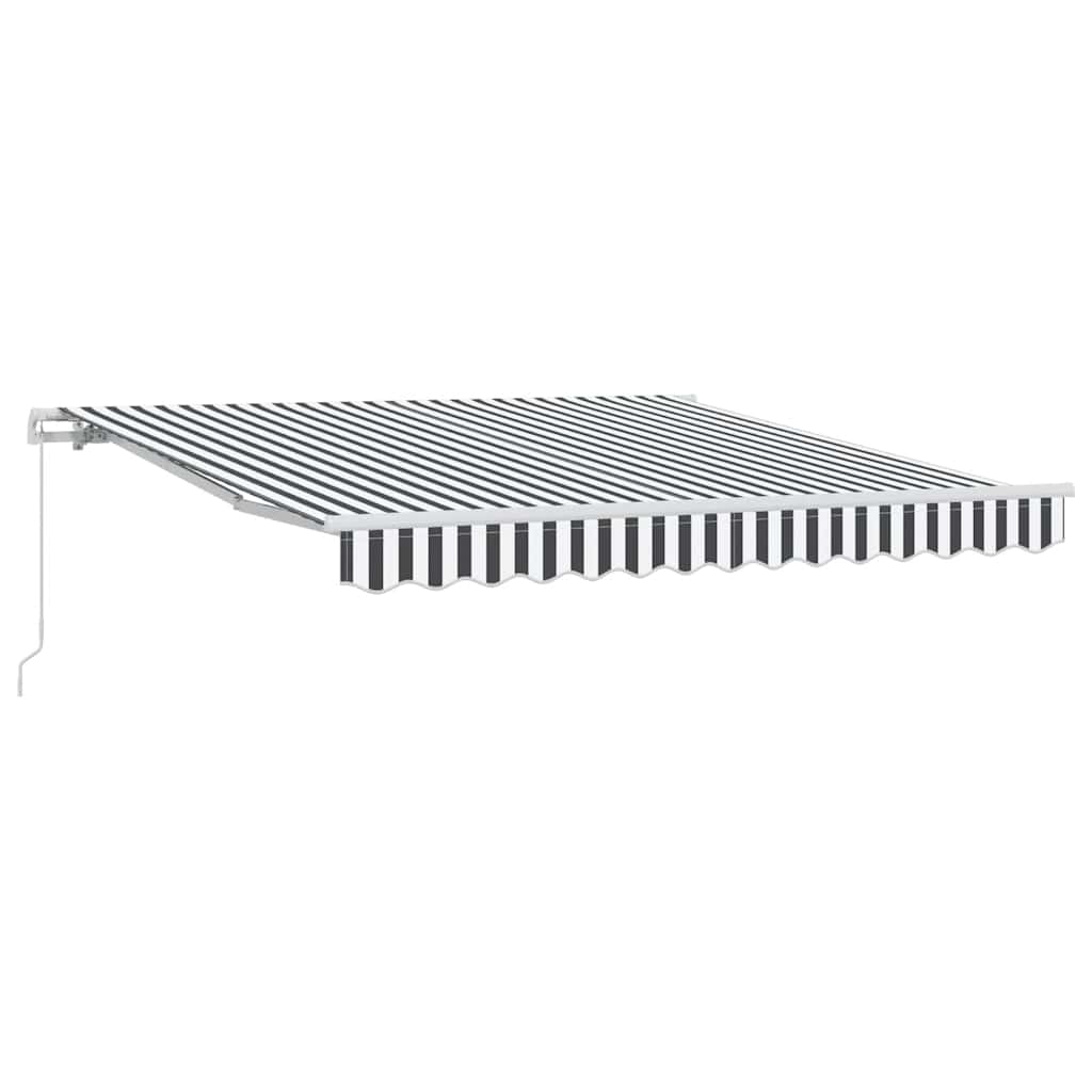vidaXL Manual Retractable Awning Anthracite&White 300x250 cm